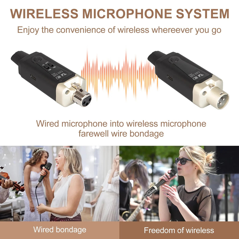 Wireless Microphone System XLR Mic Converter Adapter Depusheng MA5 UHF Automatic Transmitter Setup For Condenser Dynamic Mic