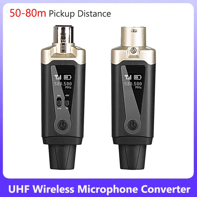 Wireless Microphone System XLR Mic Converter Adapter Depusheng MA5 UHF Automatic Transmitter Setup For Condenser Karaoke Mic