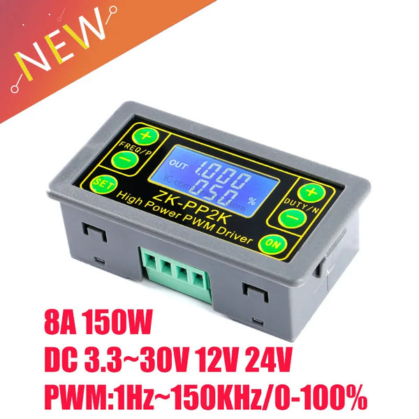 ZK-PP2K PWM Signal Generator 8A Driver Module for Motor/Lamp Dual Mode LCD PWM Pulse Frequency Duty Cycle Adjustable Module