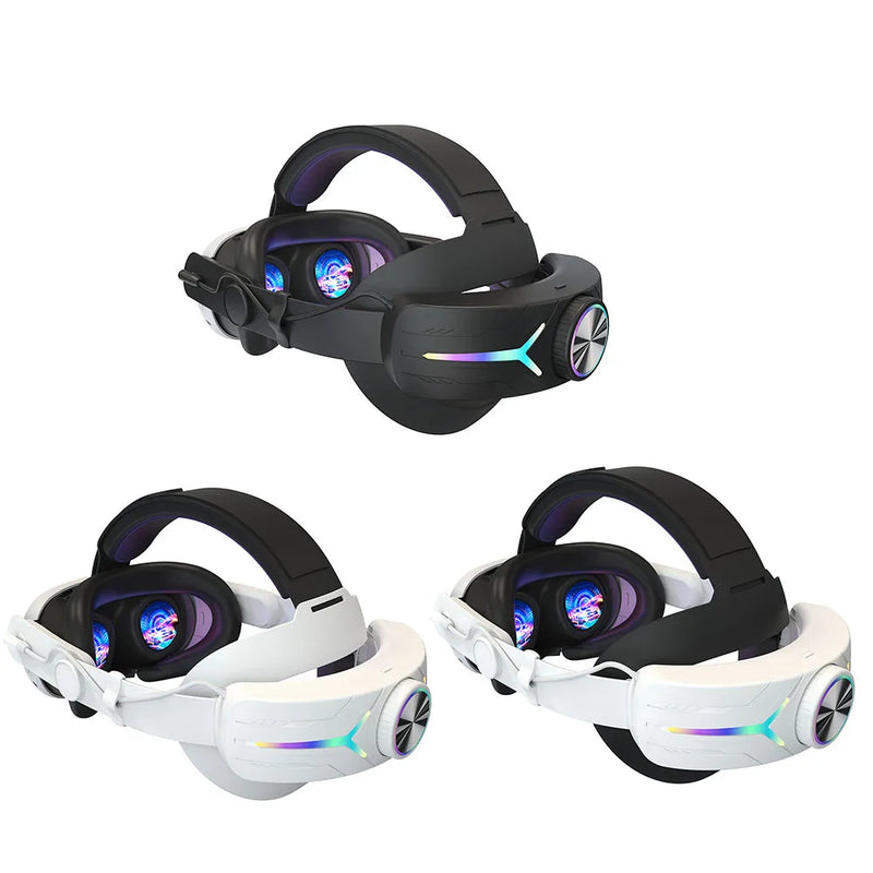 RGB Head Strap for Meta Quest 3 Comfortable Sponge Headwear Charging Headset with Built-in 8000mAh Batteries VR Accessories