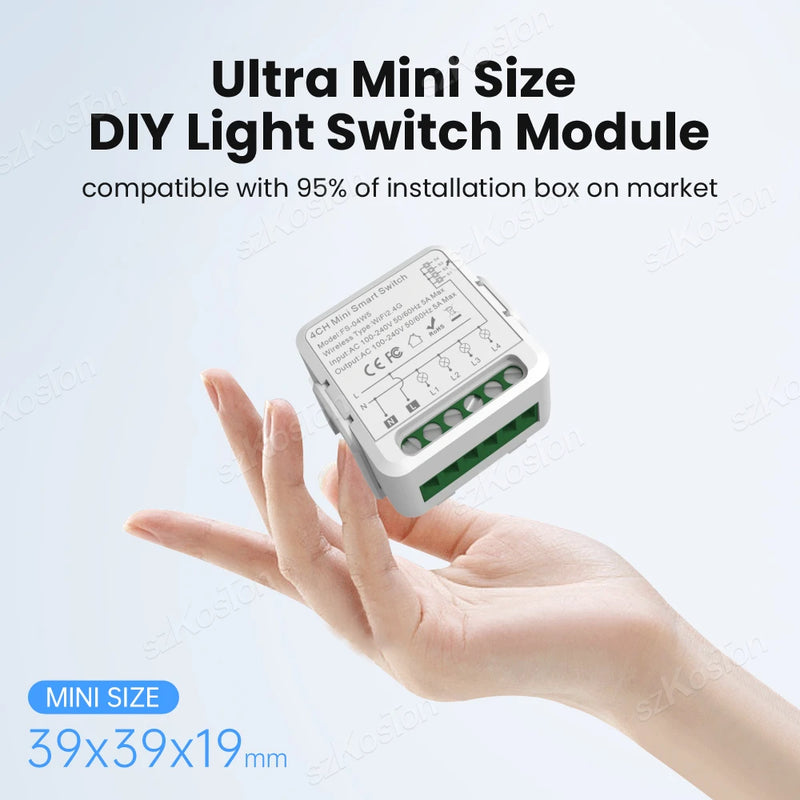 Tuya WiFi Switch Module Smart Home DIY Breaker 1 2 3 4 Gang Supports 2 Way Control Smart APP Life Works with Alexa Google Home