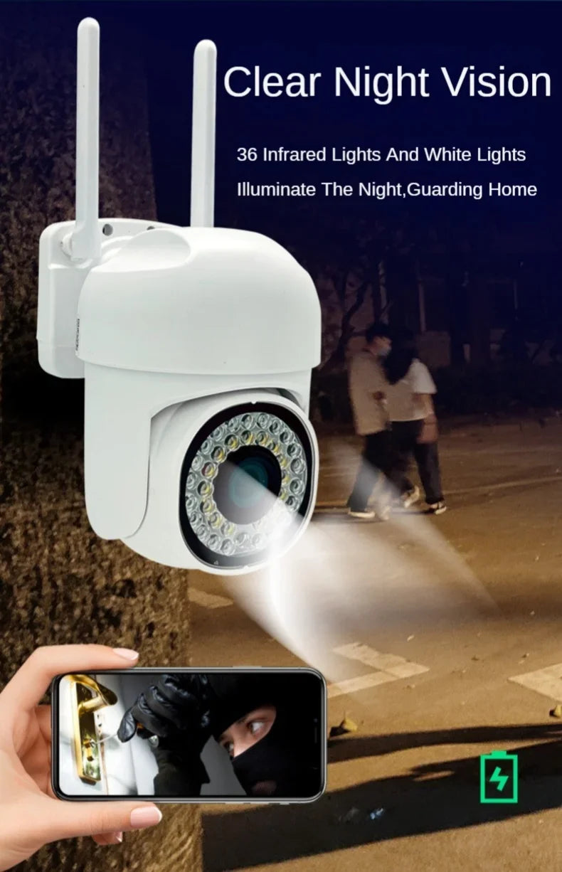 True HD 5G Outdoor Wireless Waterproof PTZ Surveillance IP Camera Panoramic Night Vision Mobile Phone Remote Wifi Camera