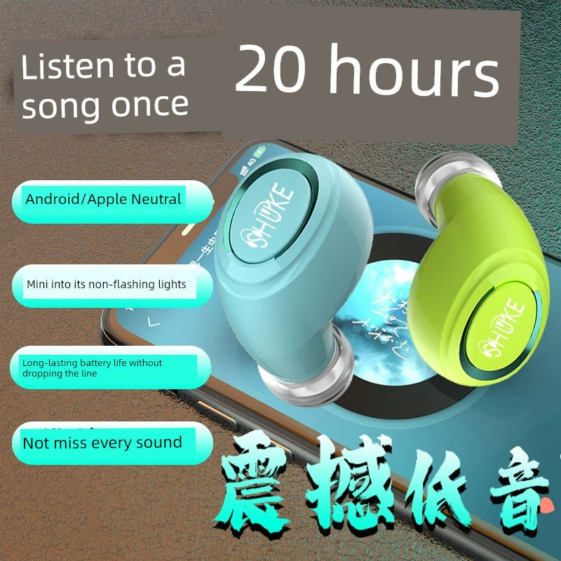 20 Hours of Listening to Music at a Time Bluetooth Headset Wireless Long Standby Endurance in-Ear High Sound Quality Black Technology Music Audio Men and Women Suitable for Apple Vivo Huawei Oppo Xiaomi Mobile Phone Neutral