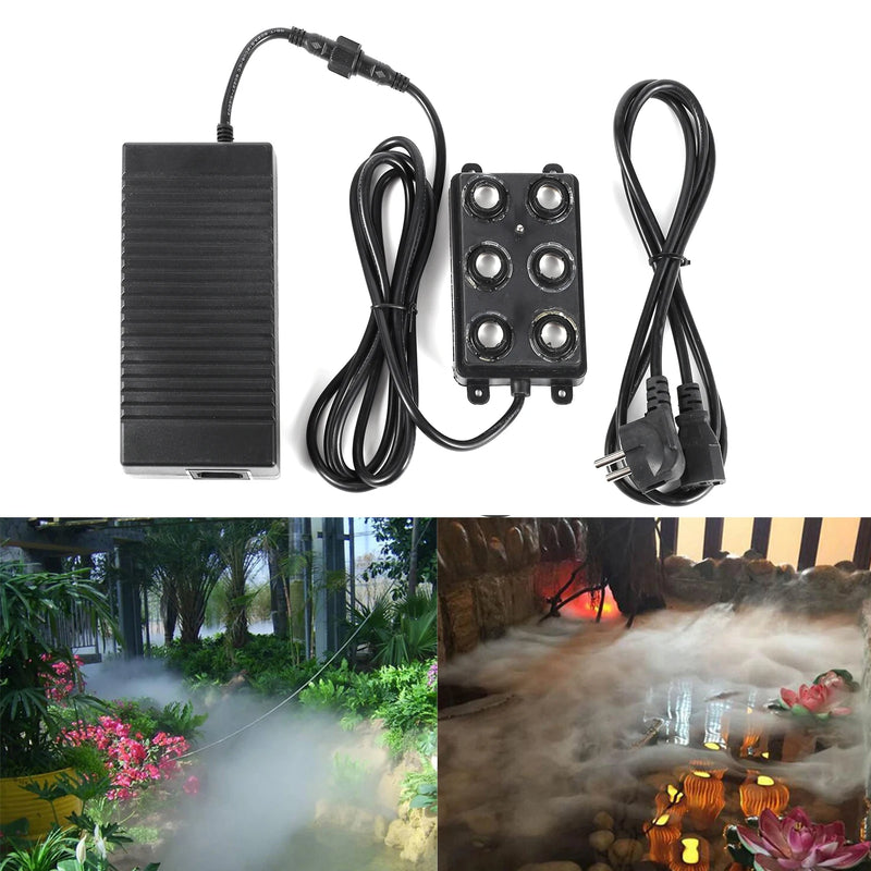 24V Ultrasonic Humidifier With EU Plug Mini Mist Maker Air Fogger Water Fountain Pond Atomizer Nebulizer Atomizer Head Black