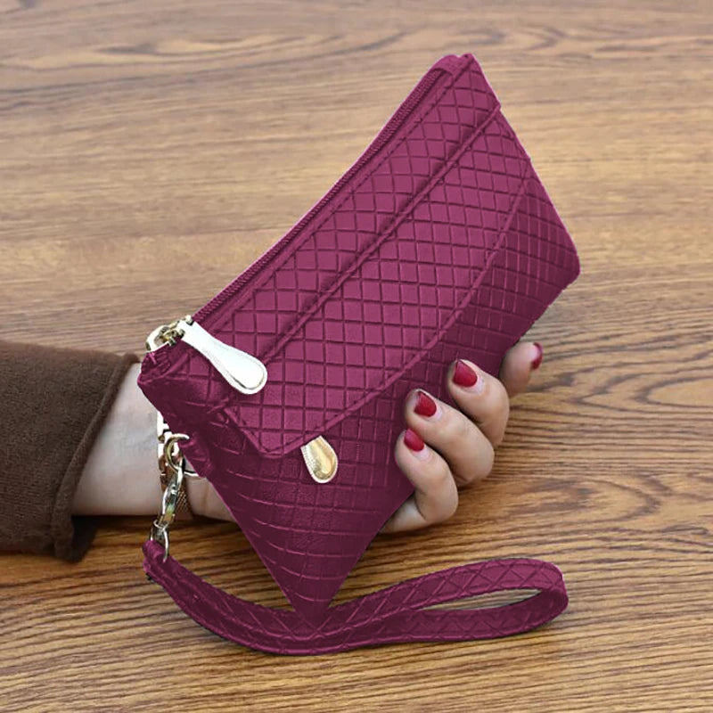 Portable Fashion Pu Leather Women Wallet Clutch Women's Purse Phone Wallet Female Waterproof Phone Pocket