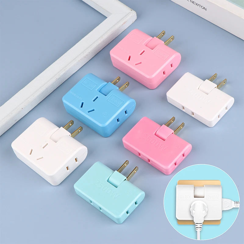 3 In 1 Extension US Plug Electrical Adapter 180 Degree Rotation Socket Converter 2500W Mobile Phone Charging Converter Socket