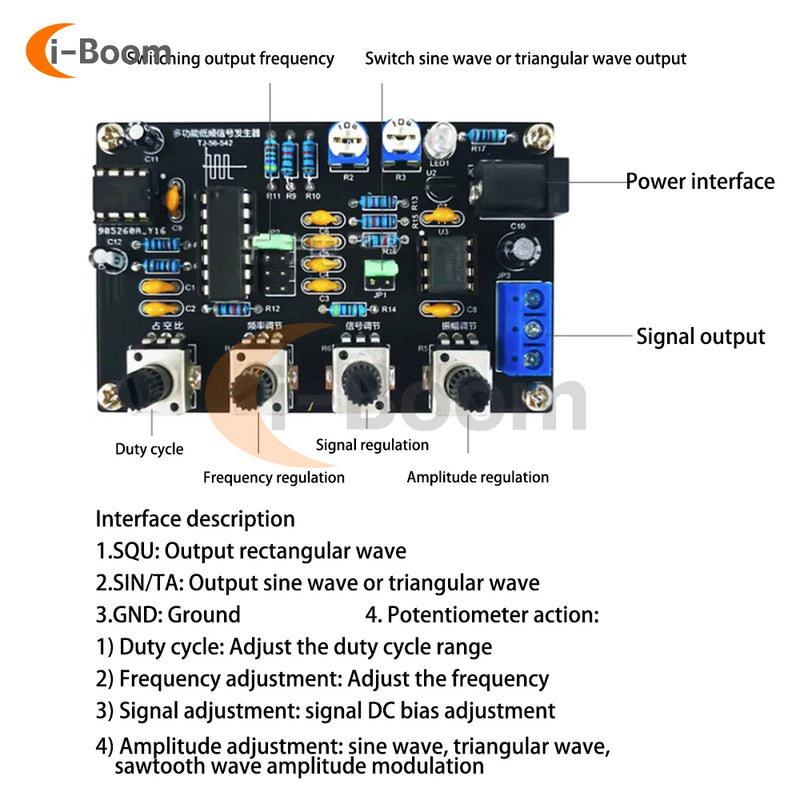 ICL8038 Monolithic Function Signal Generator Module Sine Square Triangle Signal Generators DIY Welding Practice Kit