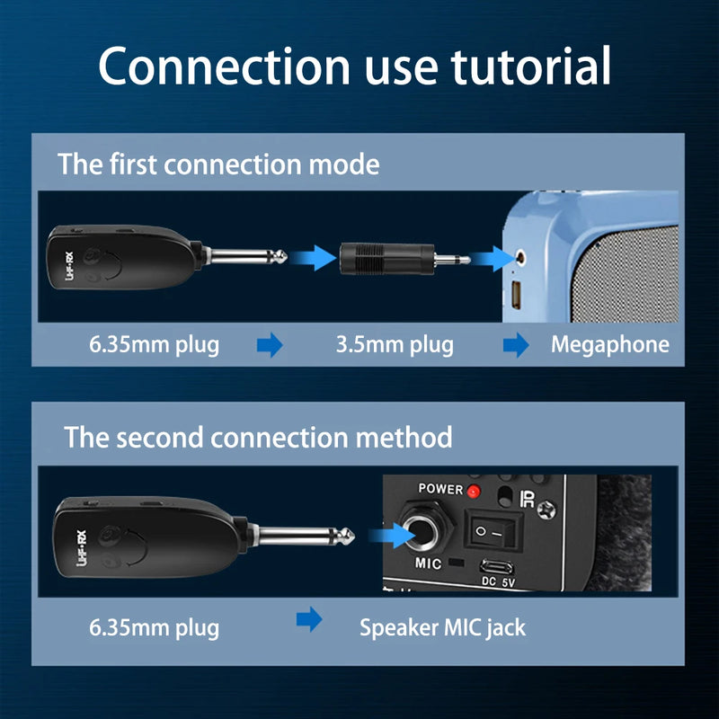 UHF Wireless Saxophone Microphone System Clip on Musical Instruments Wireless Receiver Transmitter for Saxophone Trumpet