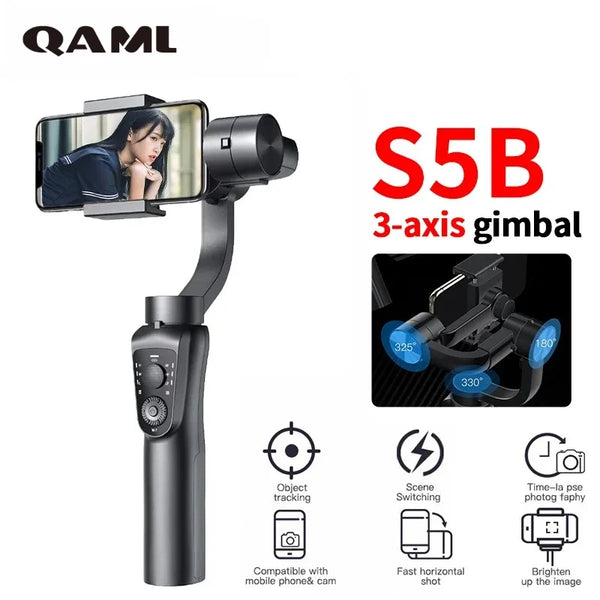 S5B Smartphone Gimbal Stabilizer 3-Axis Phone Gimbal for Xiaomi Huawei iPhone 14 Pro Max YouTube TikTok Vlog Video Record