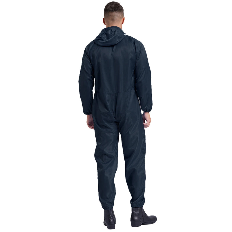 Adult Long Sleeve Anti-Static Dust-proof Hooded Coverall Workshop Uniform Overalls Lab Spray Paint Maintenance Work Jumpsuit