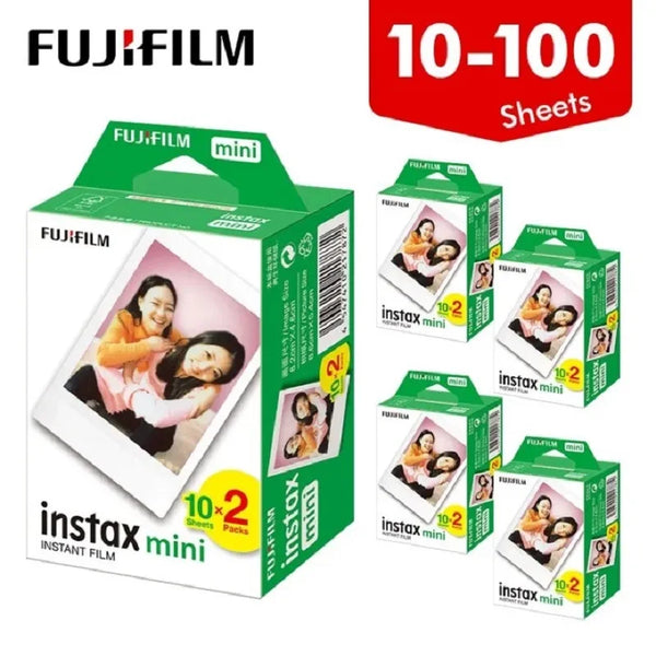 Fujifilm Instax Mini Film White Edge 10 20 40 60 80 100 Sheets For FUJI Instant Photo Camera Mini 12/11 Mini 9 8 7s 70 EVO Link