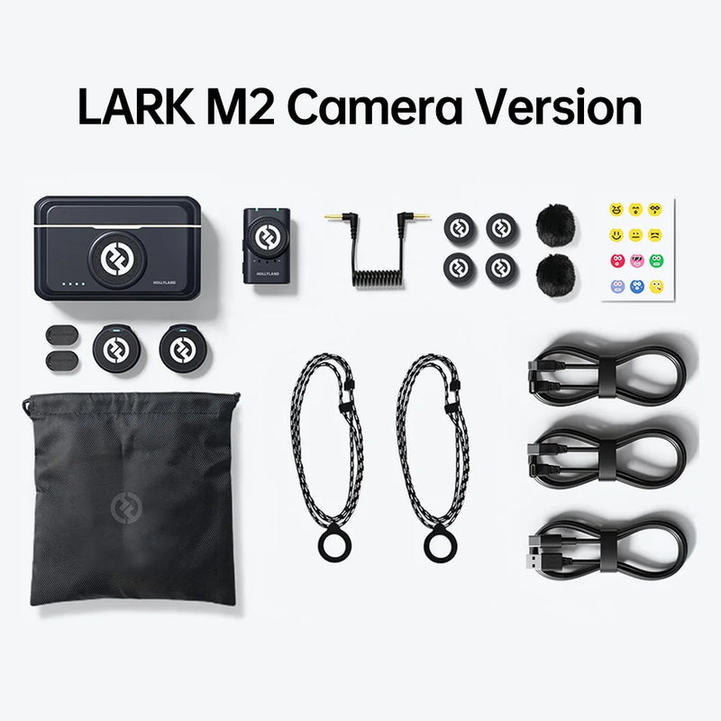 Hollyland Lark M2 Wireless Lavalier Microphone 48KHz 24Bit 300m Range 10H Worktime Wireless Microphone for Photography Vlog Live