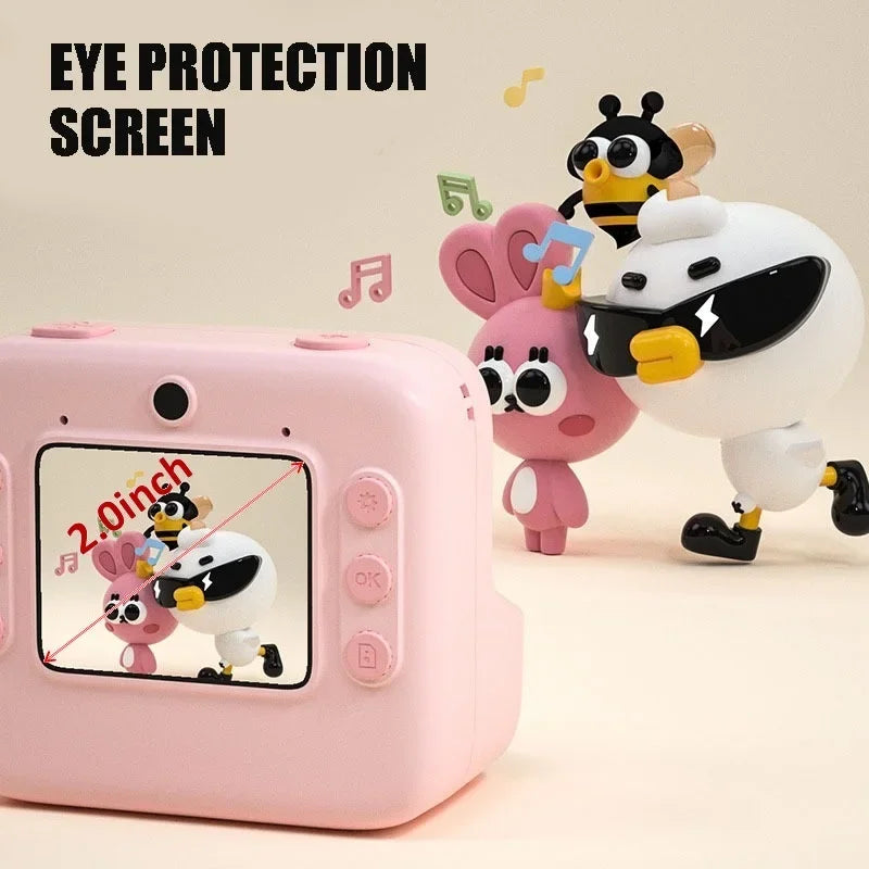 HD 1080P Video Photo Digital Camera child Cartoon Instant Camera Print Camera with Thermal Print Paper for Kid Christmas gift