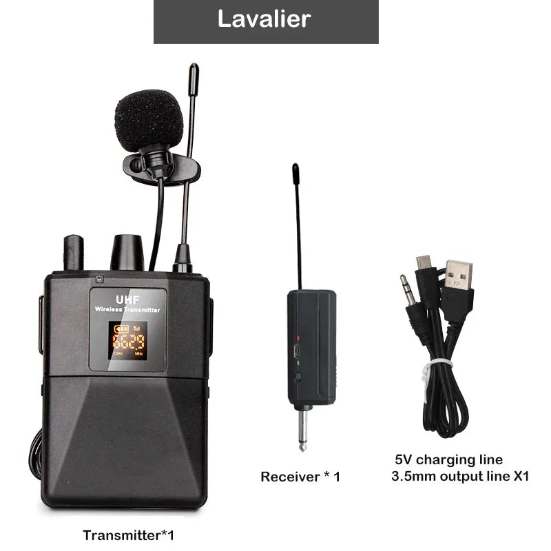 UHF Wireless Headset Microphone with Transmitter Receiver LED Digital Display Bodypack Transmitter for Teaching Live Performance