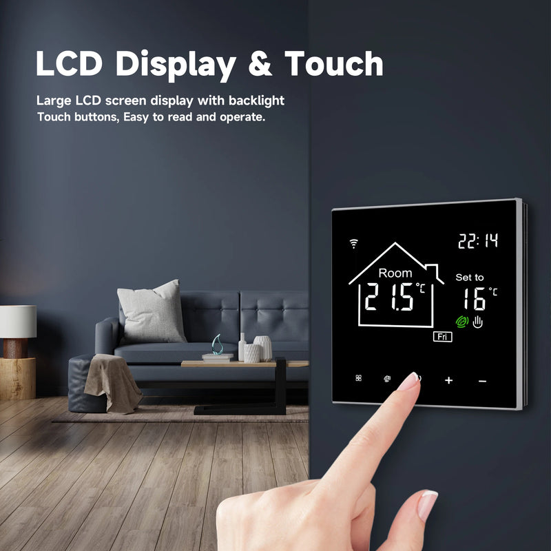 Tuya WiFi Smart Thermostat LCD Display Touch Screen for Electric Floor Heating Water/Gas Boiler Temperature Remote Controller