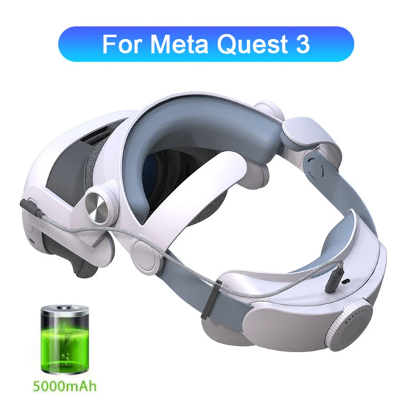 Elite Strap for Meta Quest 3 VR Headset Head Strap with 5000mAh Battery Charging Extend Game Time for Meta Quest 3 Accessories