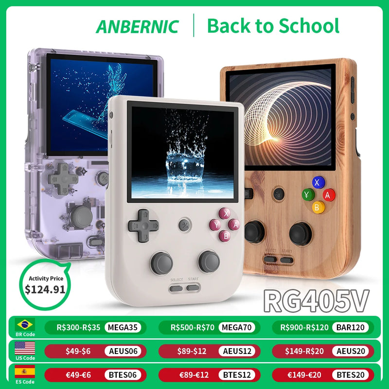 ANBERNIC RG405V Video Handheld Game Console 4" IPS HD Touch Screen Android 12 System T618 64-bit Wifi Portable Retro Game Player