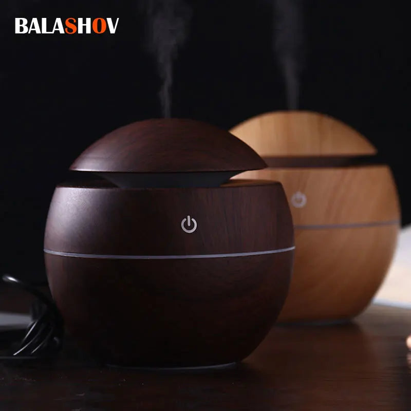 130ML Mini Portable Aroma Diffuser Ultrasonic Cool Mist Humidifier Air Purifier 7Color Change LED Night Light for Office Home