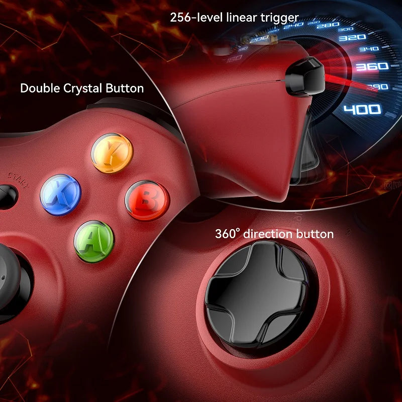 2.4G Wireless Gamepad For Xbox 360 - Dual Vibration Gamepad Supports Microsoft PC 3D Rocker Gaming Remote Control Joystick