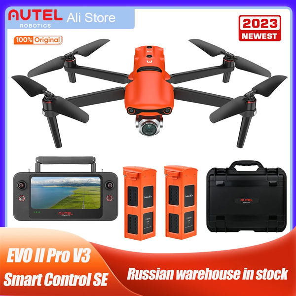 Autel Robotics EVO II Pro V3 Camera Drone 2023 Newest 12-bit A-Log Drone Rugged Bundle with 6.4inch Smart remote SE In Stock