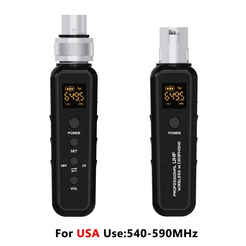 Microphone Converter Wireless Mic Transmitter+Micro Phone Receiver System XLR Adapter UHF Automatic for Condenser Dynamic Audio