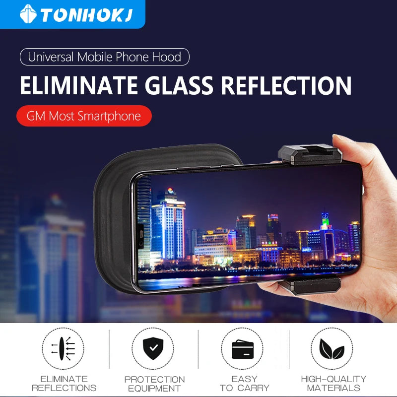 Universal Anti-Reflection Camera Lens Hood for iPhone 15/14 Samsung Android Phone Silicone Lens Hood for Photos Through Glass