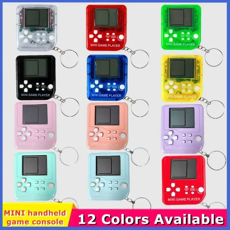 Portable Mini Classic Pocket Keychain Ring Anti Lost Retro Nostalgic Video Handheld Game Console Machine Kids Toys Gaming Player