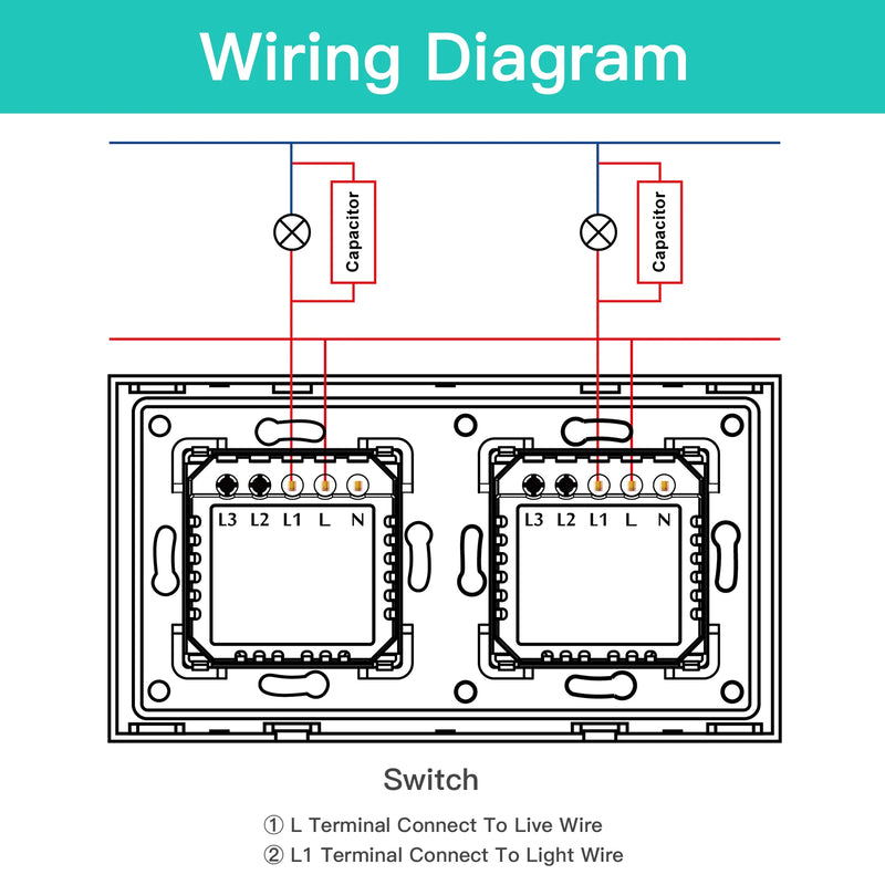 BSEED Wifi Wall Switches Double Smart Light Switches Tuya Smart Life Google Alice App Remote Control Glass Panel EU Standard