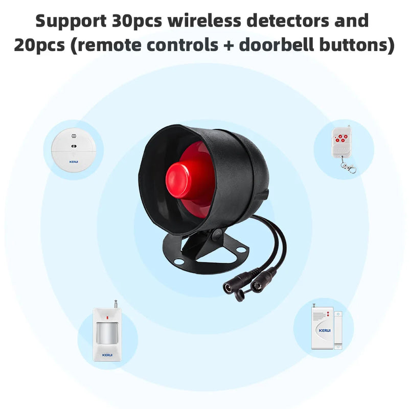 KERUI Tuya WIFI Siren Alarm System Installation Simple Infrared Sensor Connection Remote Control Home Security Protection Set