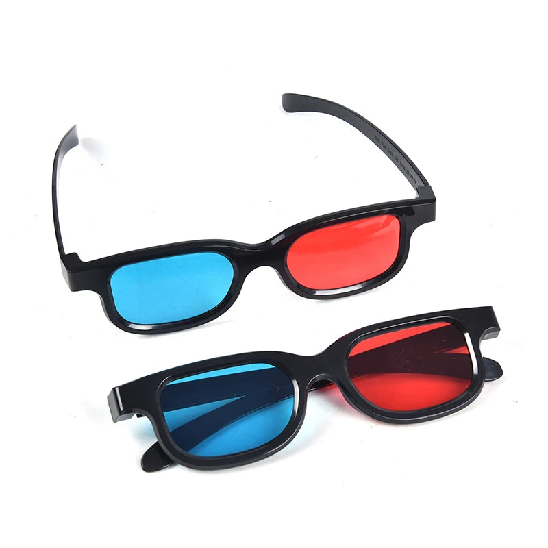 1pc High Quality Black Frame Red Blue Universal 3D Glasses For Dimensional Anaglyph Movie Game DVD Black 3D Glasses Plastic