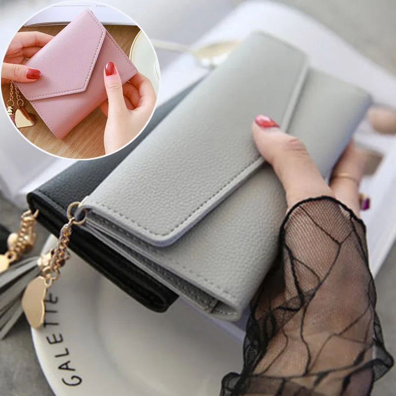 Brand Designer Short Coin Cluth Purses Leather Long Wallets Women's Luxury Female Phone Wallet Mini Credit Card Holder Money Bag