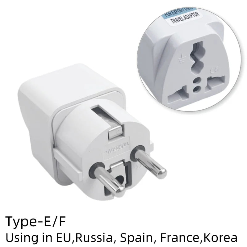 1pcs EU Plug Electrical Adapter Universal Power Soclet AC Outlet Converter US To EU Korea Spain France Russia AC Power Adapter