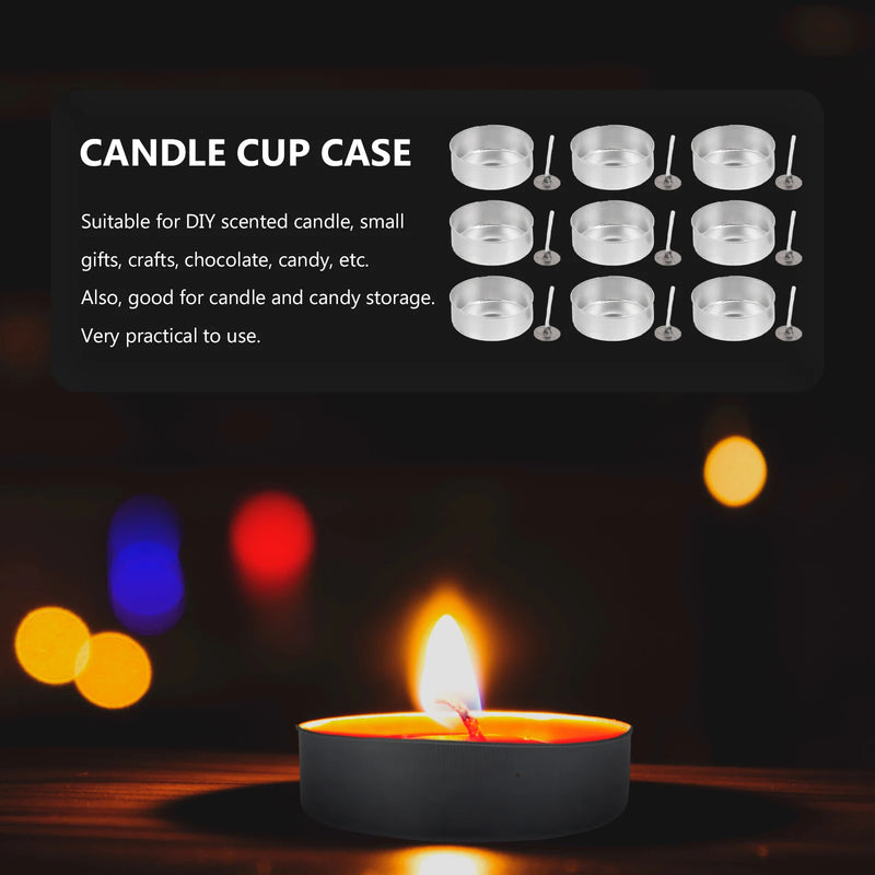 100pcs Candle Cup Case Candle Holding Container Candle Tin Base Empty Aluminum Tea Candle Case Containers Aluminum Candle Tin