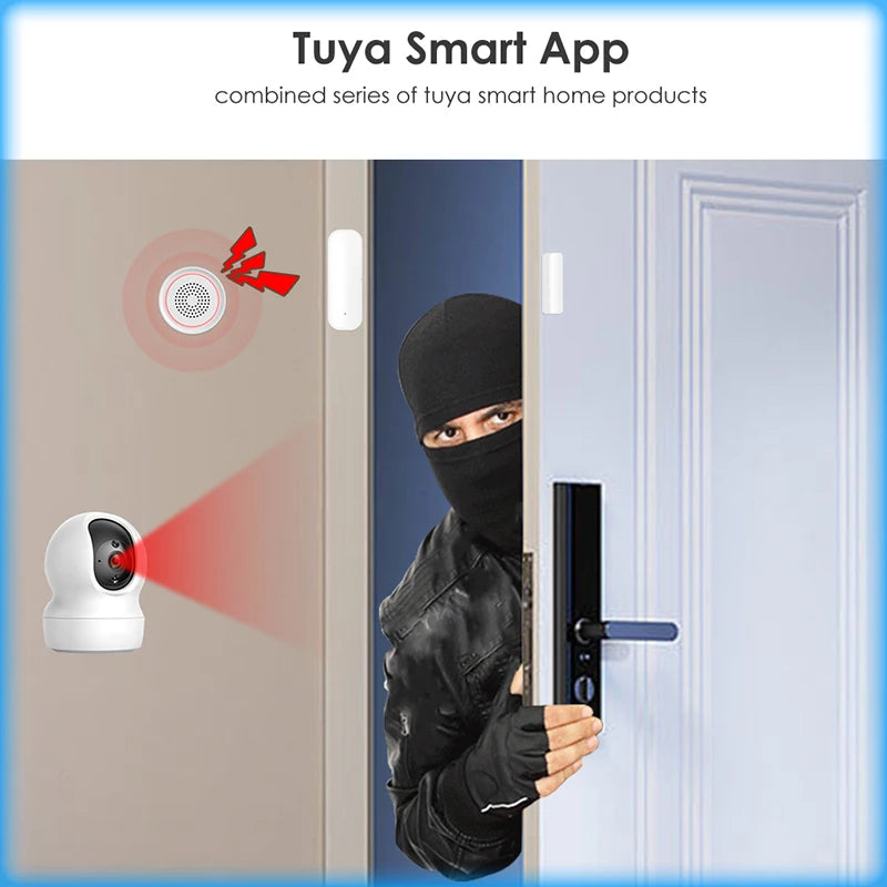 AUBESS Tuya WiFi Smart Door Sensor Door Open Closed Detectors Smart Home Security Protection Alarm System Smart Life APP Control