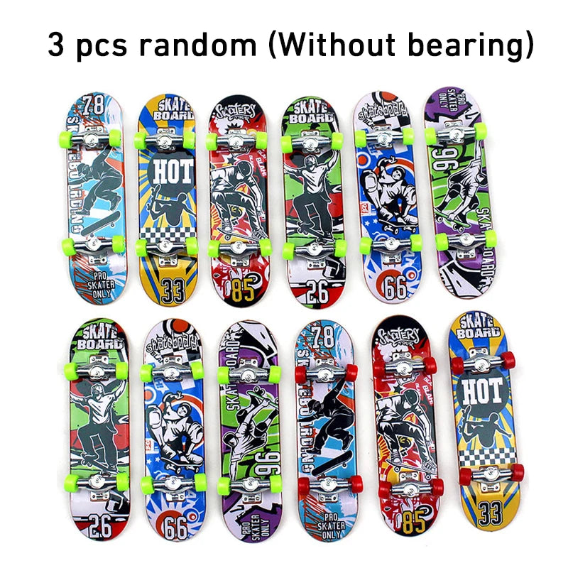 Wooden Professional Finger Skateboards DIY Toys Skate Park Tech Parts Deck Stunt Metal Bracket Bearing Wheel Tabletop Toys Gifts