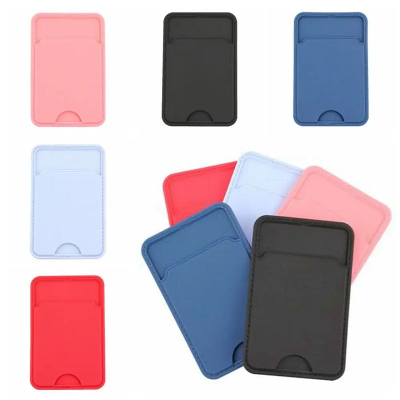 Universal Self-Adhesive Sticker Card Sleeves Phone Wallet Case Stick On ID Credit Card Holder Elastic Silicone Cellphone Pocket