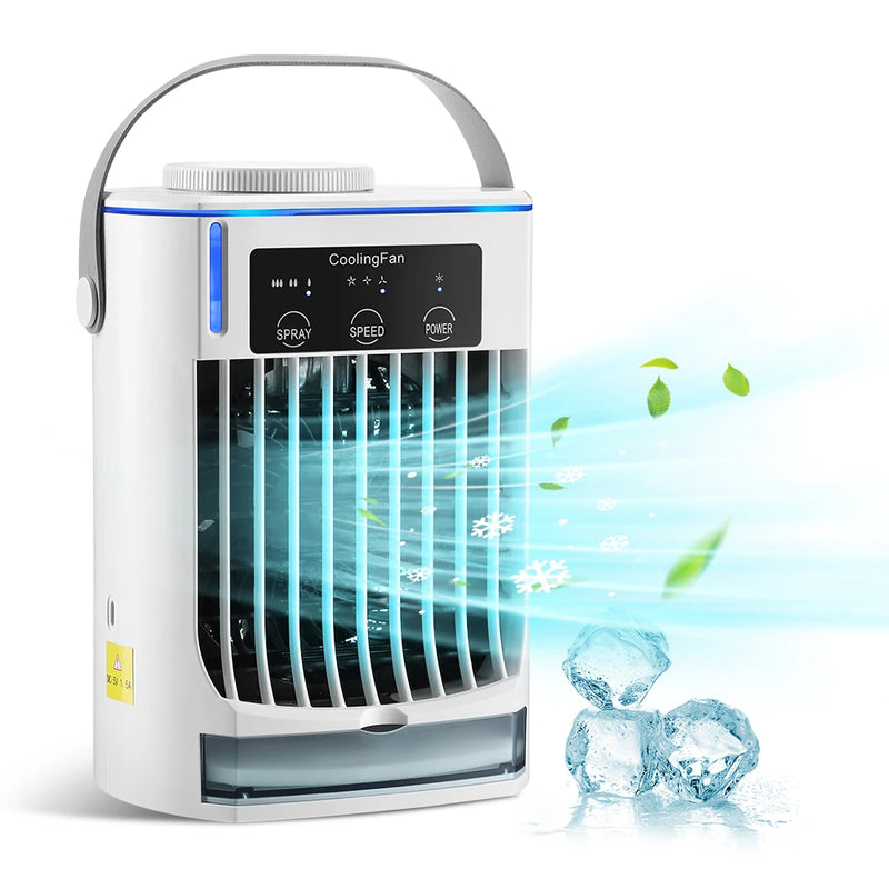 Portable Mini Air Conditioner Air Cooler Fan Water Cooling Fan Spray 3 Gear Wind Humidifier Conditioning Home Cooling Appliances