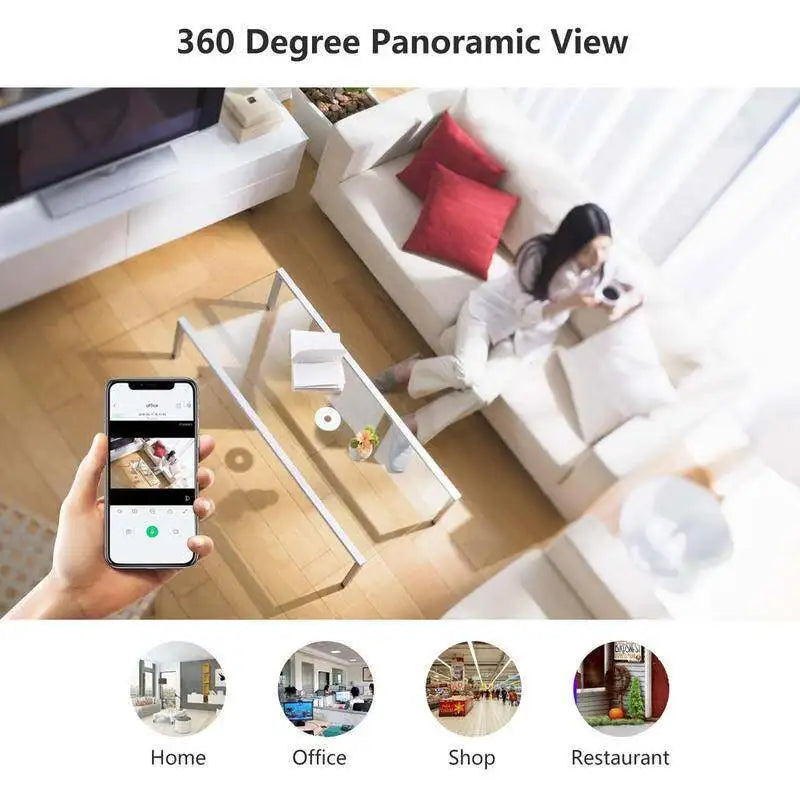 V380 360 Degree WiFi Camera IP Fish Eye Panoramic 1080P WIFI CCTV 3D VR Video Audio Remote Home Monitoring CCTV Security Camera