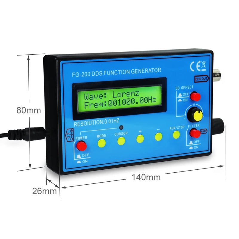 FG-100 FG-200 DDS Function Signal Generator Frequency Counter 0.01Hz - 500KHz Signal Source Module Sine+Square+Sawtooth Waveform