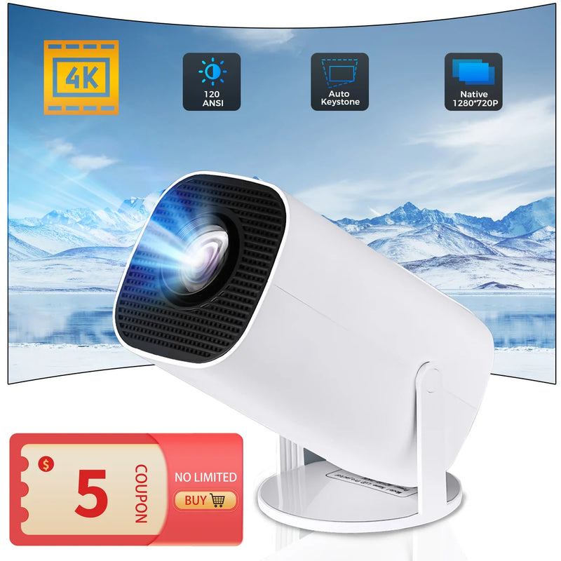 ISINBOX P30 Pro Smart Projector Android12.0 Dual Wifi6 BT5.0 1280*720P Support 4K Portable Home Cinema Outdoor Projector