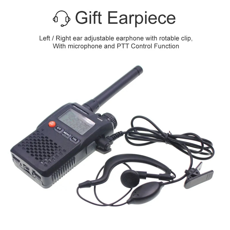 Baofeng Latest UV-3R Walkie Talkie Mini FM Radio TWO WAY RADIO VOX Dual Band Dual Display Handsfree 99ch Mini Portable FM Radio