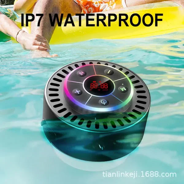 Mini Bluetooth Speaker IPX7 Waterproof Bathroom Wireless Handsfree Audio Player with Time Display Suction Cup FM Radio Sound Box