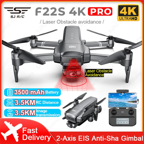 SJRC F22S 4K Pro Drone 4K Profesional GPS With HD Camera Obstacle Avoidance Drones 2 Axis Stabilized Gimbal 5G FPV RC Quadcopter