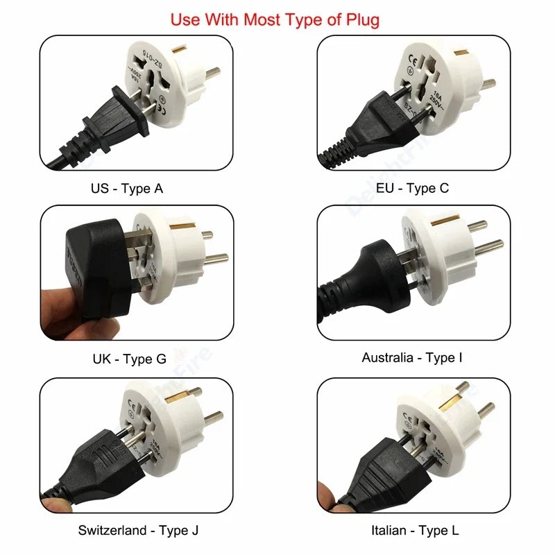 EU Plug Adapter AU UK US To EU Euro Plug Adapter Converter European Travel Adapter Australia USA CN to EU Electric Socket Outlet