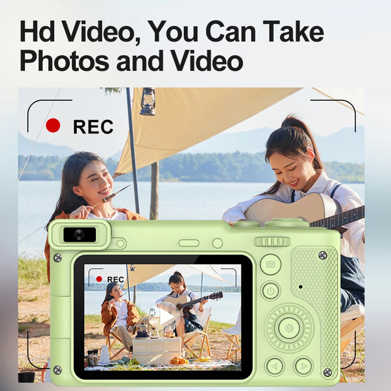 HD 1080P 2.4 inch Digital Camera 50MP Rechargeable Dual Cameras with 8xZoom Compact Camera For kids Beginner Camera With support