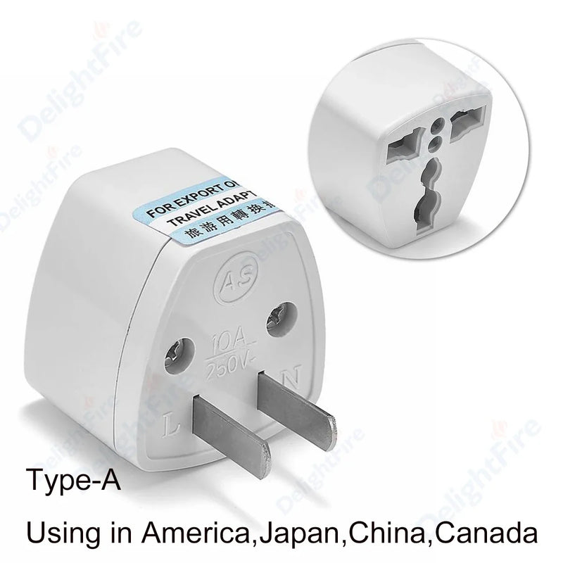 EU Plug Adapter CN American US To EU Euro European Korea Russia FR Universal Travel Adapter 2Pin AC Converter Power Adaptor