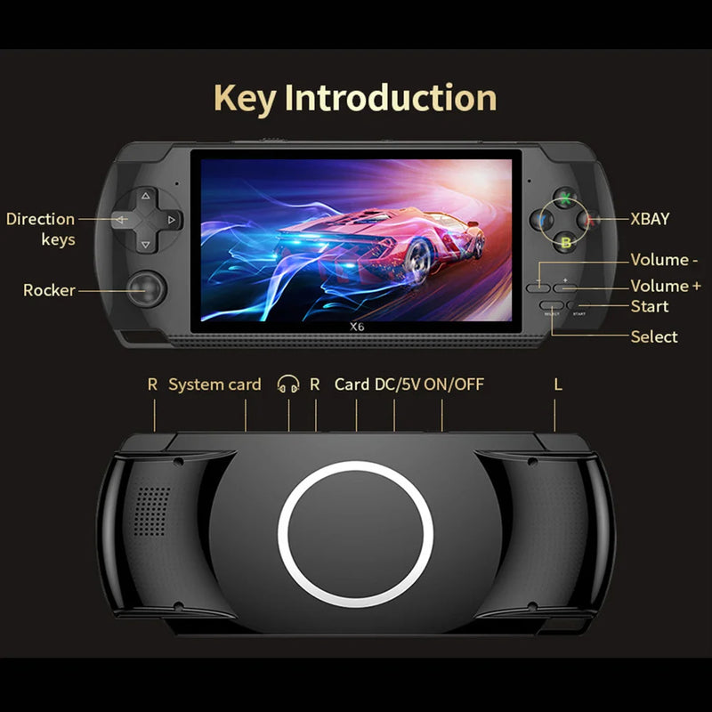 Handheld Game Consoles 4.5-inch HD Screen Built-in 10000 Games Retro Game Console Audio Player Support TF Card Game Controller