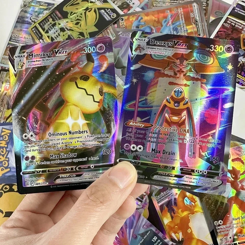 New 2024 English Language Version Pokemon Cards 100Pcs Pokemon Cartas 38 V 59MAX  GX Children Battle Game Tag Team Shining Vmax