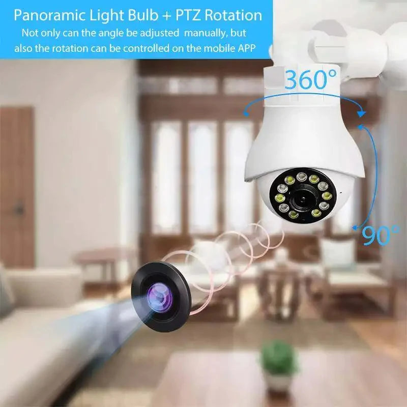 Panoramic Wifi Camera 1080P IP Lamp Night Vision Two Way Audio Surveillance Wireless IP Camera Fisheye Bulb