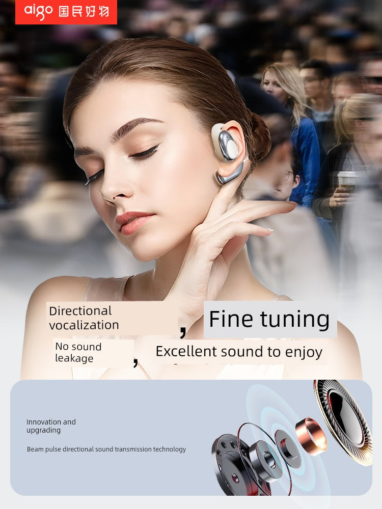 Aigo Bluetooth Headset 2024 New Arrival Ear-Mounted Gas Bone Conduction Wireless Open Non in-Ear Sports High Sound Quality